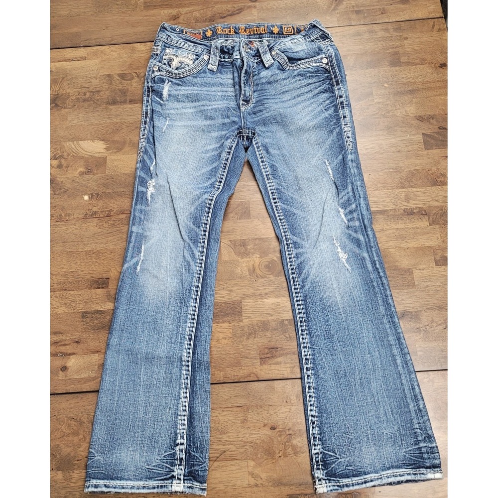 Rock Revival Women's Kaylla LowRise Bootcut Jeans Distressed 29x27.5 EP2910B207S